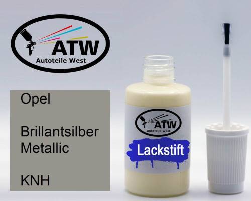 Opel, Brillantsilber Metallic, KNH: 20ml Lackstift, von ATW Autoteile West.